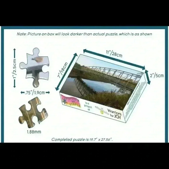 Puzzle with Bridge and Water Scene 1000 Pieces - Picture 1 of 5